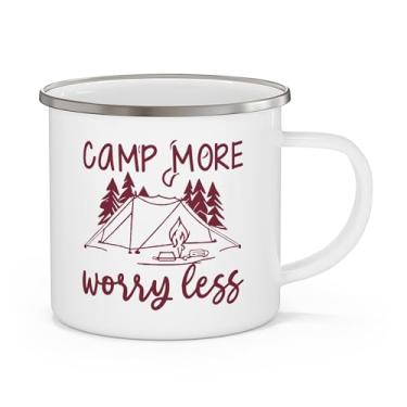 Imagem de Caneca de acampamento esmaltada Adventure Awaits, caneca ao ar livre, presente de campista, caneca de viagem exclusiva, xícara de café de caminhada, caneca de amante de S'mores