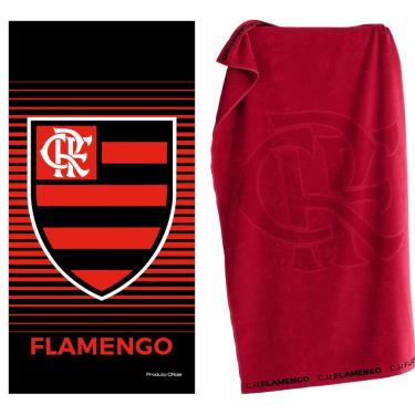 Imagem de Kit 2 Toalhas Nação Rubro Negro Banho Praia e Piscina Oficial Clubes do Brasil Licenciado Buettner Estampada e Clube de Regatas
