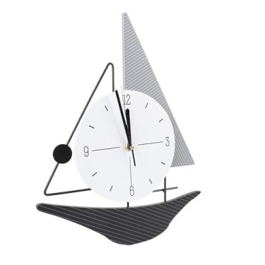 Imagem de Relógio de Parede Relógio Moderno do Veleiro, Design Minimalista, Movimento de Latão e Mãos de Metal, Silencioso, Ideal para Decoração Doméstica