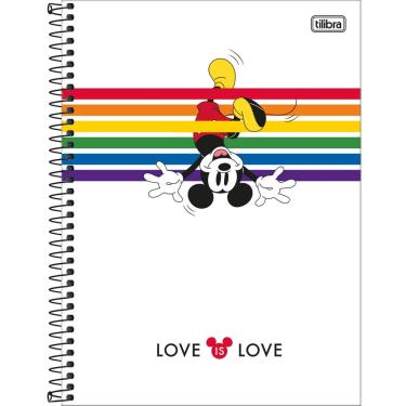 Imagem de Caderno Espiral Universitário 1 Matéria Mickey Rainbow Tilibra - Sortido