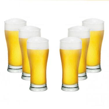 Imagem de Conjunto 6 Copos Vidro Cerveja Pilsen Chopp Tulipa 200ml