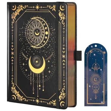 Imagem de TIEFOSSI Bullet Dot Journal, 160 gsm 190 páginas numeradas, diário para trabalhar e desenhar, A5 diário de couro de capa dura para escrever mulheres e homens