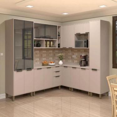 Imagem de Armário Cozinha Completa Stylo 458cm Cristaleira e Paneleiro - Casa La