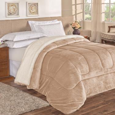 Imagem de Coberdrom Casal Queen e Manta 1 Peça Cáqui