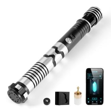 Imagem de CUSTOM SABER Sensitive Smooth Swing Xenopixel Light Saber, Motion Control to Ignite Blade, 12 Types Blade Mode, 34 Sound Fonts Infinite Color Changing, Rechargeable Light Saber-Black