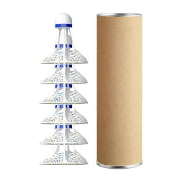 Imagem de oshhni Petecas de badminton resistentes ao vento 2,5x2,5 polegadas portáteis para praias acessórios de cabeça de espuma leves, Branco 6pcs