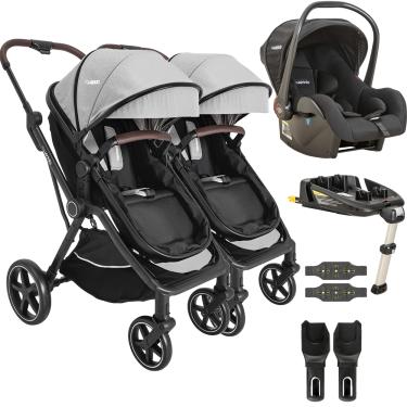 Imagem de Carrinho Kiddo de Gemeos Bebe Conforto Base ISOFIX Nomad Grafite