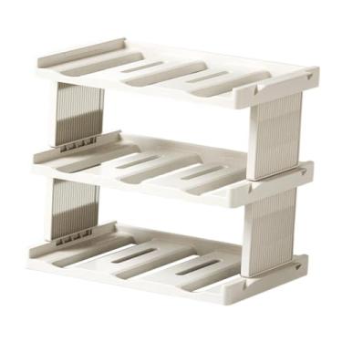 Imagem de Fenteer Suporte organizador para garrafas de água, porta-copos de vinho, prateleira para armário, sala de jantar, 33x22x27.5cm Leitoso