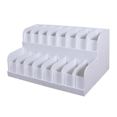 Imagem de ＫＬＫＣＭＳ Caixa organizadora de cintos com 2 níveis para armário de gravatas, acessório versátil com divisórias múltiplas, suporte para cintos para casa, loja e, 16 Grades