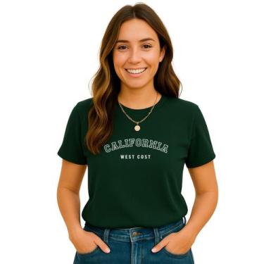 Imagem de Camiseta Feminina Premium California West Verde Escuro Manga Curta Gol