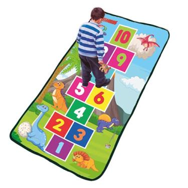 Imagem de Fabrincando Ideias Tapete Amarelinha Infantil Dinossauros