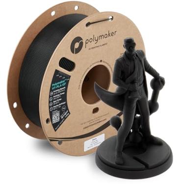 Imagem de Polymaker Filamento HT-PLA-GF 1,75 mm preto, PLA de alta temperatura para impressão 3D, resistente ao calor até 150 °C, fácil de imprimir, fácil de recozer, funciona com a maioria das impressoras FDM