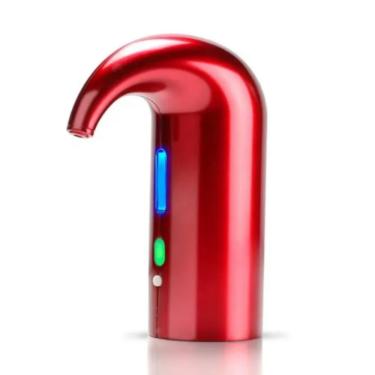 Imagem de Dispenser De Vinho Eletrico Aerador Decantador Automatico Bomba Inox Vermelha Garrafa Inteligente Premium Recarregavel