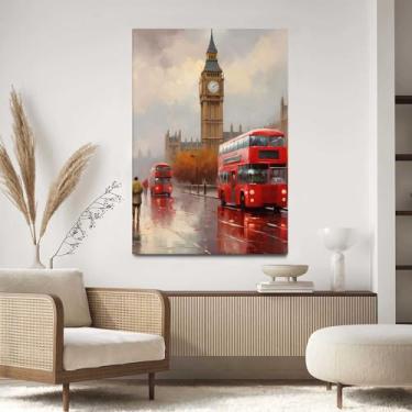 Imagem de Quadro Decorativo Para Sala Quarto Hall 40x60 Londres Chuva Arte