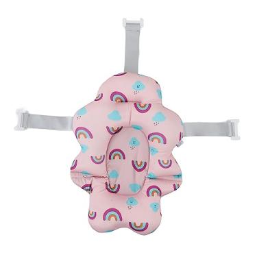 Imagem de Baby Bath Seat Universal flutuante dobrável macio confortável banheira de bebê tapete para chá de bebê recém -nascidos crianças 0 12 meses poliéster 57cm (Arco -íris rosa)