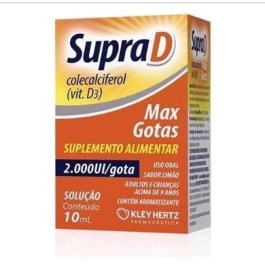 Imagem de Vitamina Supra D Max 2000 Ui Por Gota 10ml Colicalciferl Kley Hertz
