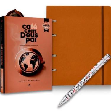 Imagem de Combo café com deus pai 2025+caderno criativo argolado pautado caramel