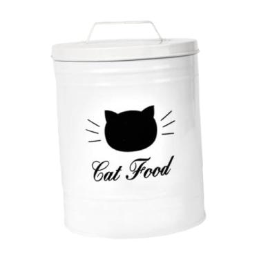 Imagem de Ｂｅｓｇａ Recipiente para Petiscos para Animais de Estimação, Pote para Biscoitos com Tampa, Lata para Biscoitos, Recipiente para Comida de Cachorro, Recipiente, Branco