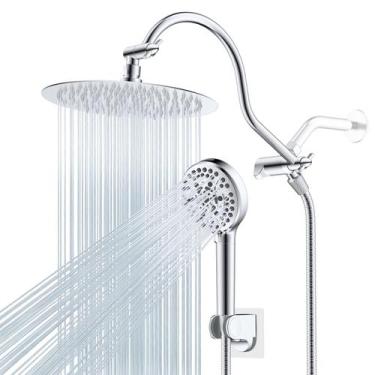 Imagem de Cabeça de chuveiro Combo Hibbent All Metal 25cm Rainfall 10-Spray