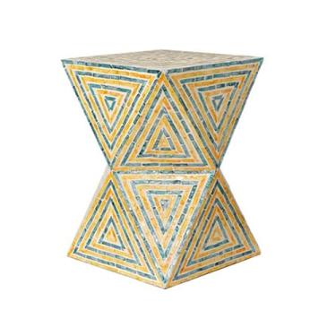 Imagem de Mesa lateral minimalista para sofá, mesa lateral geométrica, sala de estar, varanda, café, suporte decorativo