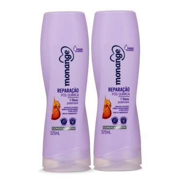 Imagem de Kit 2 Condicionador Monange Reparação Pós Química 325ml