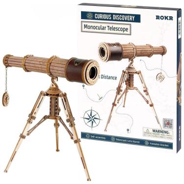 Imagem de Quebra Cabeças 3D em Madeira para Adultos, Tema Telescópio Monocular com 314 Peças, ROKR ST004