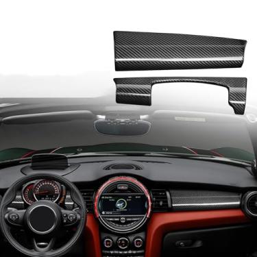 Imagem de FINMOKAL Painel de painel central de carro de fibra de carbono preto compatível com BMW MINI Cooper F55 F56 2014-2021 (serve apenas para LHD)