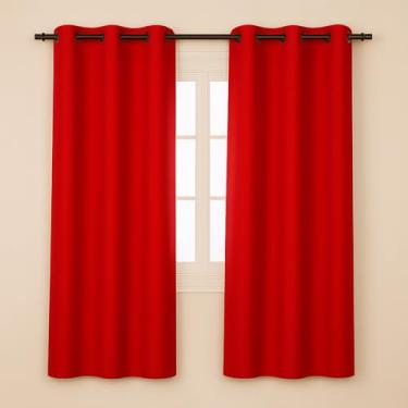 Imagem de Cortina para janela 2,40m largura x 1,30m comprimento decor lisa (Vermelha)