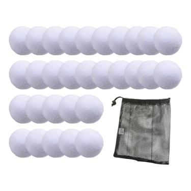 Imagem de MotiveTech Bolas de Neve Falsas de 2 Polegadas, Interação entre, Bolas de Neve Brancas Artificiais para Decoração de árvores de Natal, 30 peças, Tamanho real