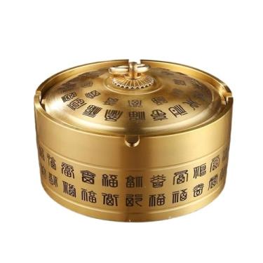 Imagem de Cinzeiro de ervas daninhas cinzeiro de latão com tampa para casa, sala de estar, bar, restaurante, decoração de mesa cinzeiros para cigarros