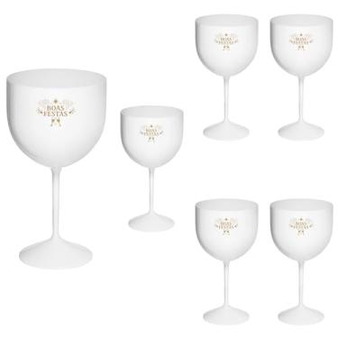 Imagem de Taça Acrílico Gin 500ml Boas Festas 6pçs (BRANCO)