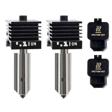 Imagem de IdeaFormer-3D Kit com 2 Hotends de 0,4 mm para Impressoras 3D Bambu Lab P2S/H2S/H2D, com bicos de aço endurecido removíveis.