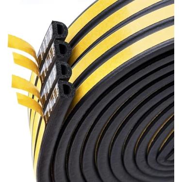 Imagem de Fita excluidora de corrente de 20 metros para janela de porta, decapagem de clima autoadesiva, fita de espuma de vedação contra correntes de ar frio, anticolisão, à prova de som, impermeável, à prova