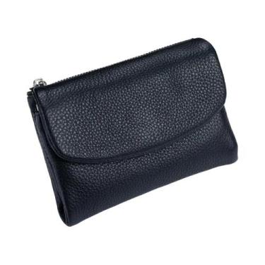 Imagem de Carteira Feminina Curta Trifold Em Couro Genuíno De Vaca, Porta-Cartõe