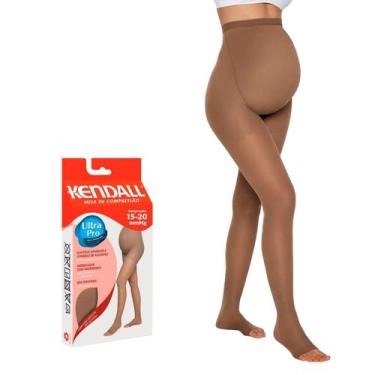 Imagem de Meia Calça de Compressão Kendall Gestante 15-20mmHg 1652 Castanho - P,