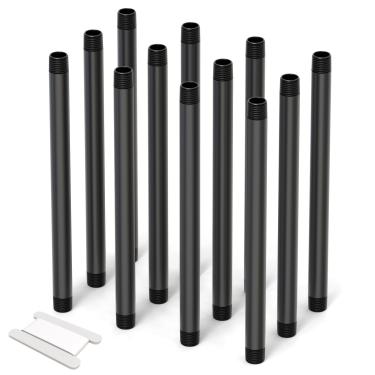 Imagem de GASHER 12 peças 1/2 polegada MNPT PVC macho rosca tubo aspersor extensão de tubo de elevação para sistema de irrigação de gramado, comprimento 30,5 cm