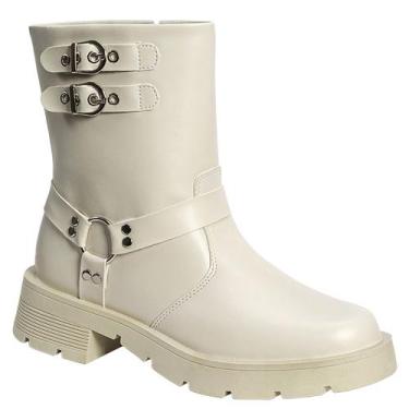 Imagem de Bota Coturno Feminina Cano Médio Tratorado Fivela Plataforma - LAZZLU'