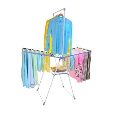 Imagem de EESCZVGBDX Rack de secagem de roupas, rack de lavanderia dobrável, suporte para secadora de roupas, suporte de secagem portátil de aço inoxidável para toalheiro externo e externo WEWYQSJXBXF-31210 de