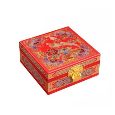 Imagem de BSNANCA Caixa organizadora de joias caixa de joias caixa de armazenamento de joias caixa de armazenamento retrô caixa de joias penteadeira caixa de joias organizador de joias pequeno (2)