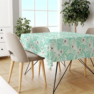 Imagem de Toalha Mesa Plástica Térmica Botânica Vd 4 lugares Redonda