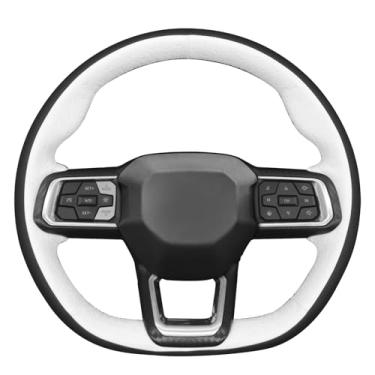 Imagem de MEWANT Capa de volante costurada à mão estilo 3D para Ford Mustang 2024 2025 Acessórios de volante para Ford Mustang 2024 2025