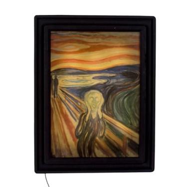 Imagem de Luminária Quadro “O Grito” – LED Decorativo com Painel Artístico | Decoração Moderna para Sala, Quarto, Escritório e Presente Criativo