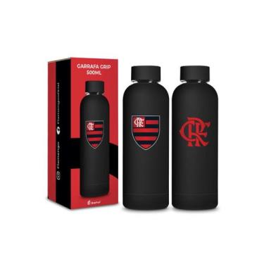 Imagem de Garrafa térmica grip 500ml emborrachado times - flamengo - Brasfoot