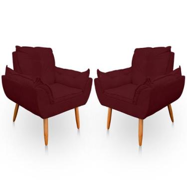 Imagem de Kit 2 Poltrona Opala para Sala e Quarto Suede - LH Decor - Los Hermano