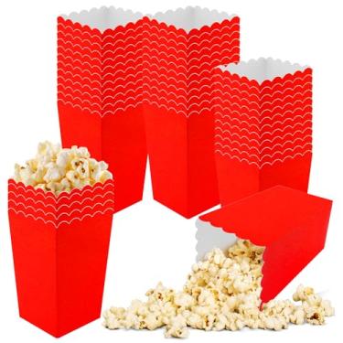 Imagem de 50 caixas de pipoca, mini caixa de pipoca de papel, recipiente de pipoca de papelão para festas, lanches descartáveis, sacos de pipoca, porta-pipocas, para noites de cinema, aniversário, casamento