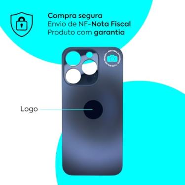 Imagem de Tampa Traseira De Vidro Para iPhone 15 Pro Titânio Premium (Azul)