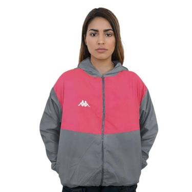 Imagem de Jaqueta Kappa Quebra Vento Lory Feminina - Cinza M-Feminino
