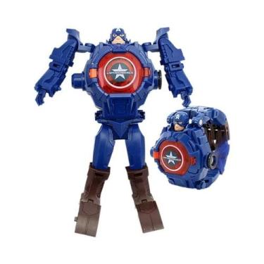 Imagem de Relógio Projetor Eletrônico Infantil Marvel Heroes Homem-Aranha Capitã