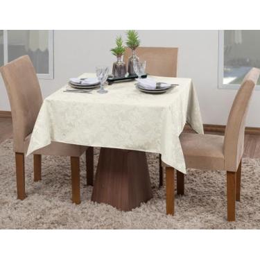 Imagem de Toalha De Mesa Quadrada Sala Jantar Jacquard 4 Lugares - Actual Decor,