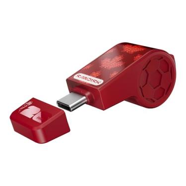 Imagem de SANDISK Flash Drive USB-C de 128 GB, edição da Copa do Mundo da FIFA 2026 - velocidades de transferência de até 300 MB/s, USB 3.2 geração 1, USB tipo-C - vermelho, Canadá - SDCZIA-128G-G46R